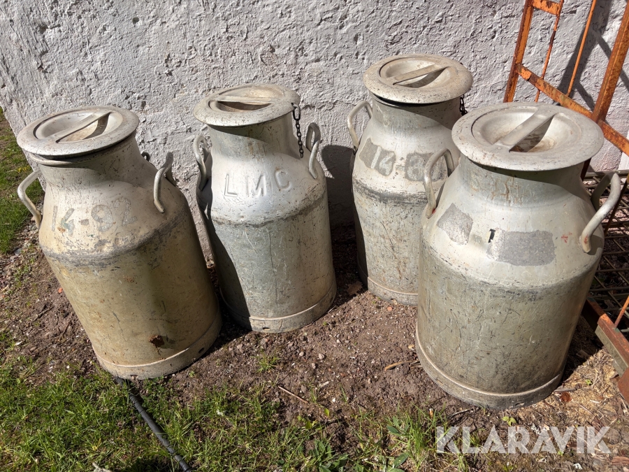 Mjölkflaskor 40l/st. Aluminium