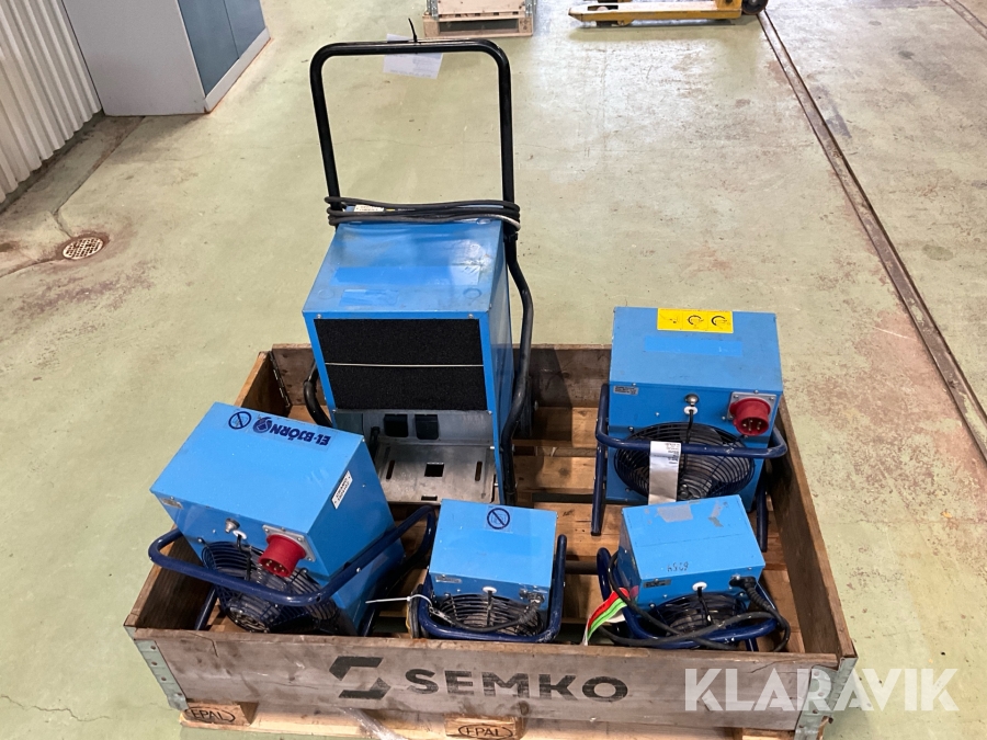 Fläktar och avfuktare 5st El-Björn AD620, VF9B, VF21A