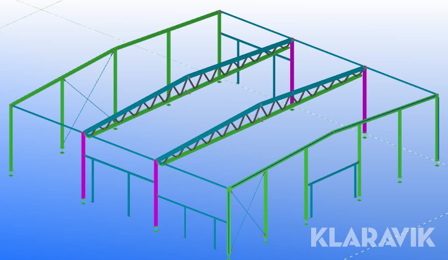 Stålhallsstommar Give Steel 19060x19760mm 2st