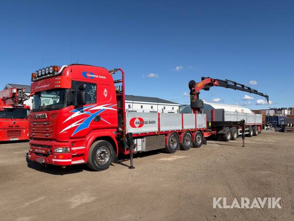 Kranbilsekipage Scania R490 8X4 Palfinger PK34002SH kran