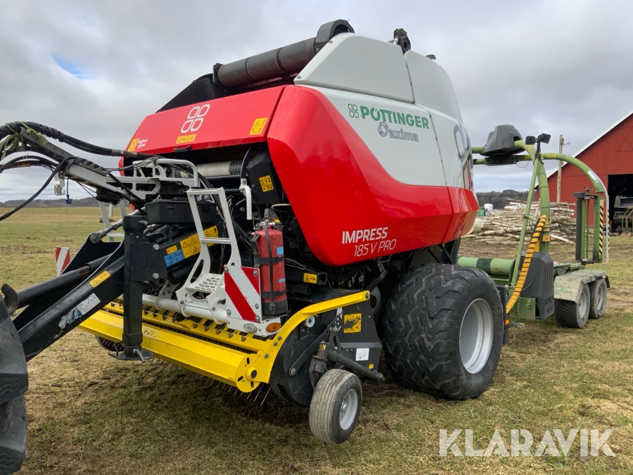 Rundbalspress Pöttinger Impress 185V Pro med inplastare ELHO Inliner 1820