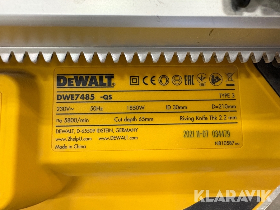 Bordsåg Dewalt DWE7485-QS
