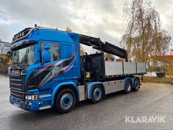 Kranväxlare Scania G490 8x2 489hk, med Palfingerkran & gripskopa