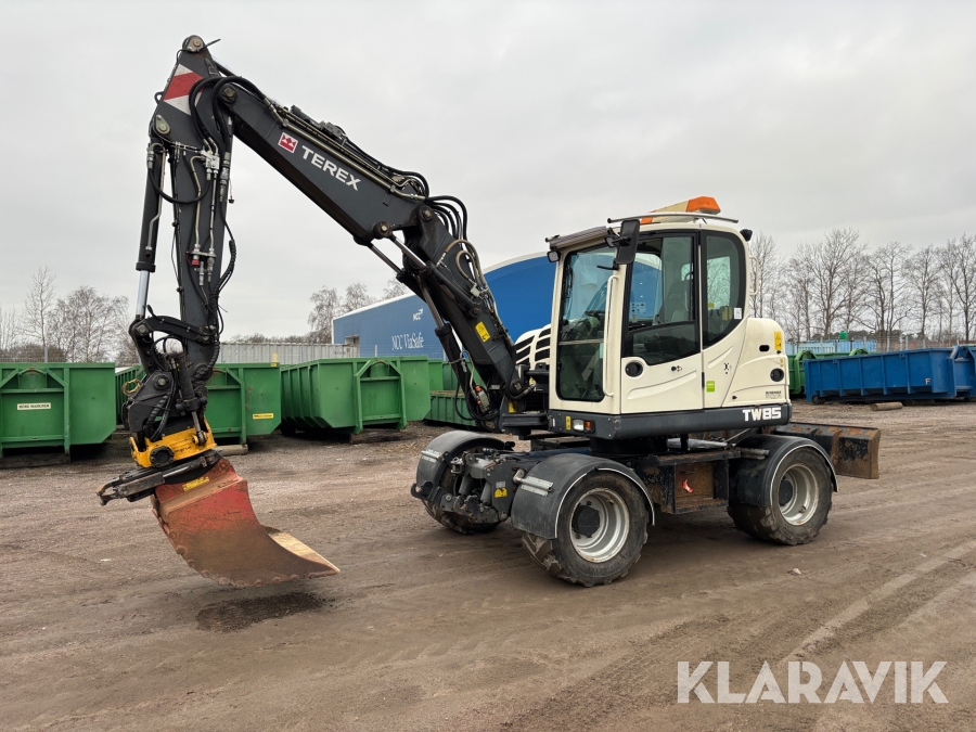 Hjulgrävare Terex TW85 med tiltrotator och skopor