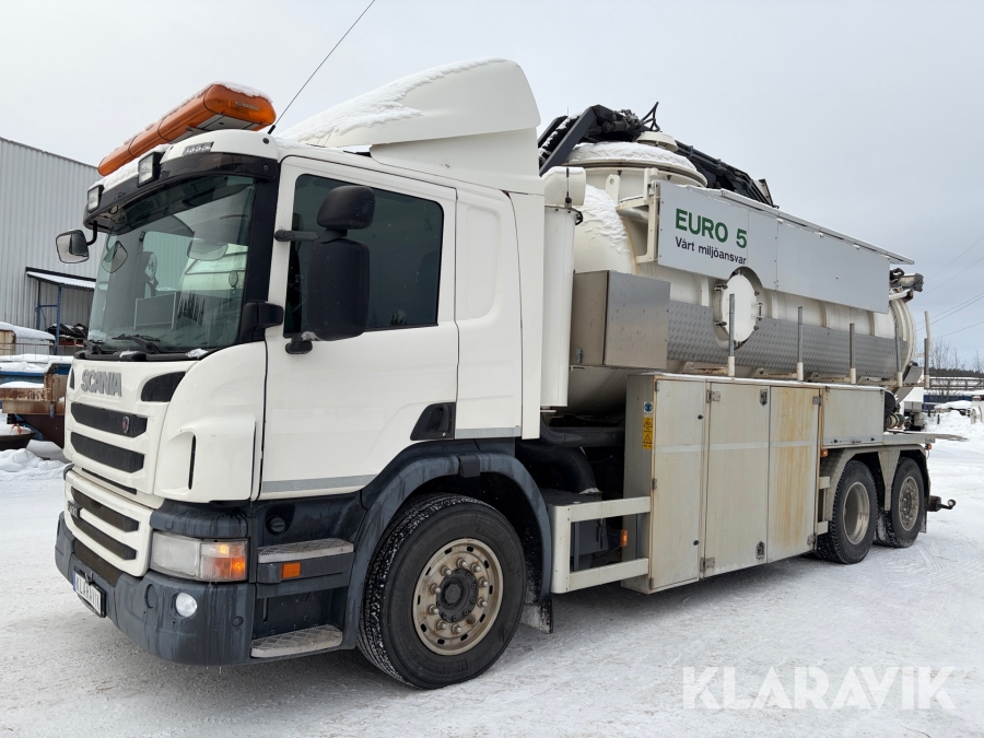 Torrsug/Vakuumsug Scania P400 6x2 12.7 Automatisk 400hk med sugarmskran