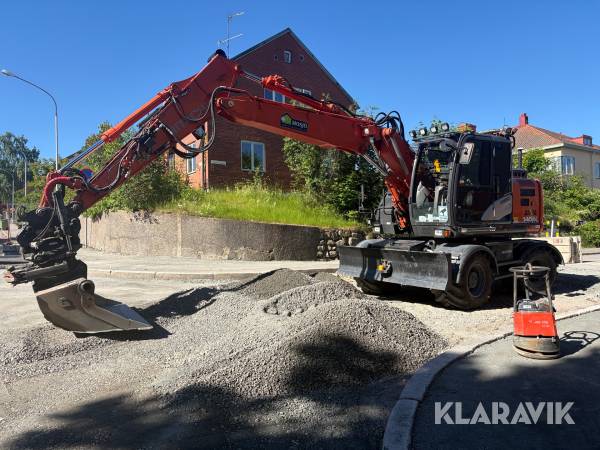 Hjulgrävare Hitachi ZX145W-6 med 3D grävsystem, tiltrotator, planeringsskopa samt tippkärra