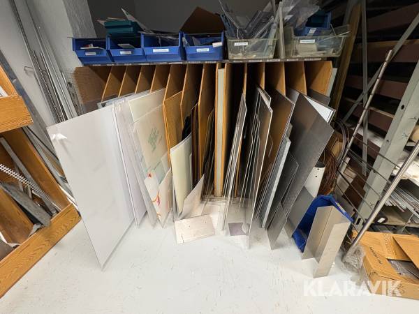 Råvarulager Skivmaterial, i plast,plexi,metall,rostfritt,mässing,aluminium, m.m.