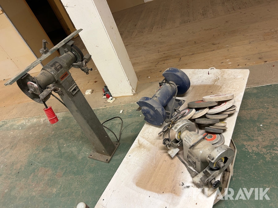 Pelarslip & 2 bänkslipmaskiner Sivers & Häger, Metabo, Scantool