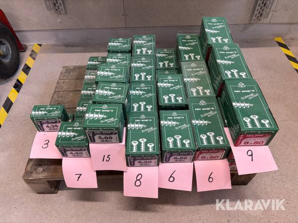 Skruv Spax Senkkopf / Halbrundkopf 54st paket