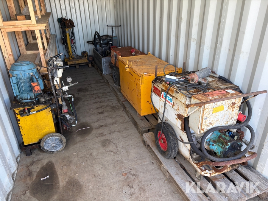 Diverse hydraulaggregat och maskiner