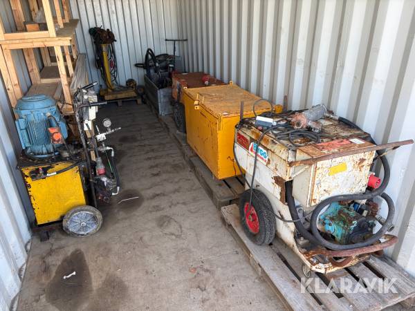 Diverse hydraulaggregat och maskiner