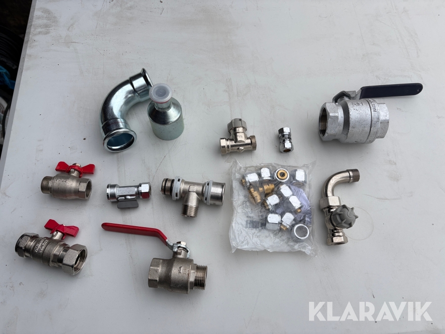 Diverse ventiler och kopplingar för VVS Vatette och Buelco