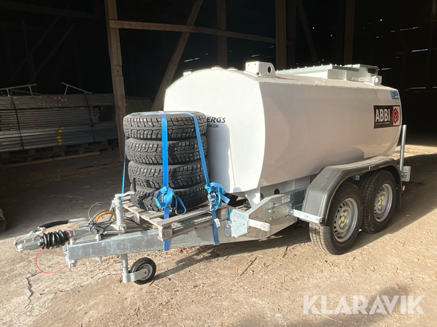 Tankvagn 2000 liter för diesel Sandbergs Sijab IBC ABBI Highway Tow