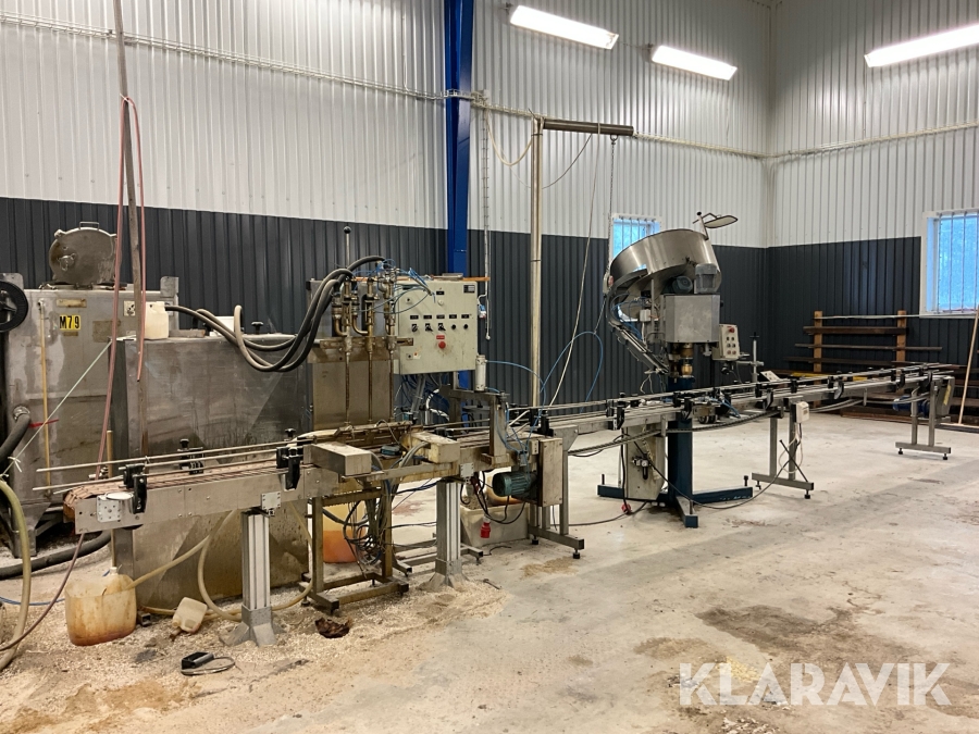 Transportband/flaskfyllning och kapsyleringsmaskin