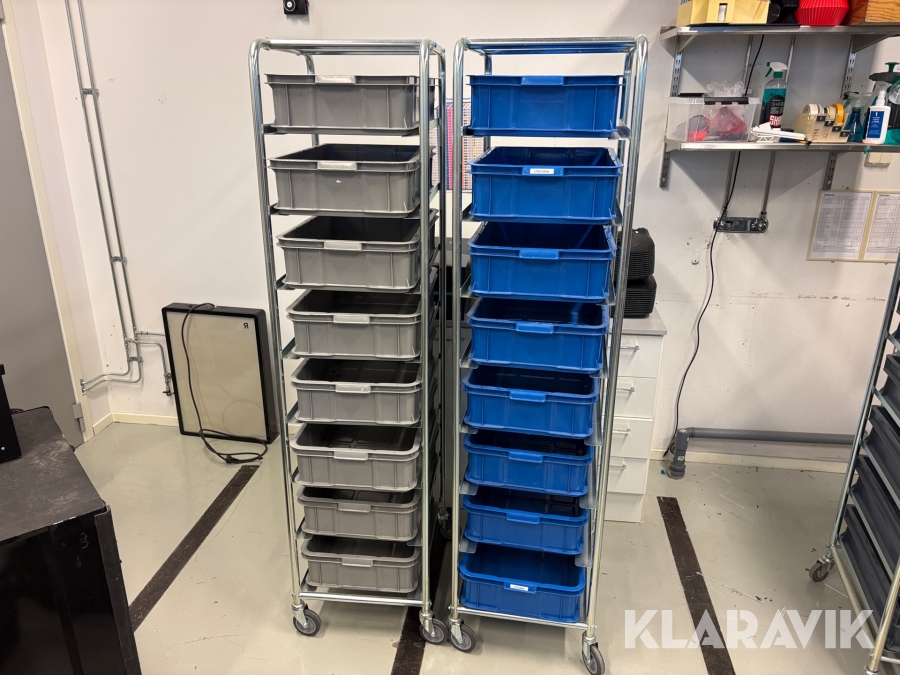 Hyllförvaring med plastlådor Sholler Area System 2st hyllor