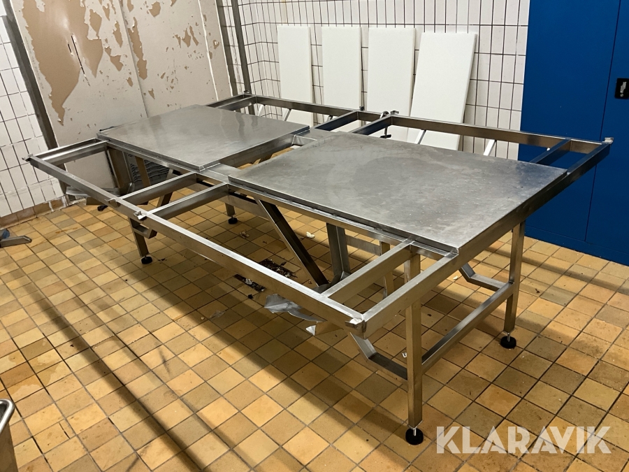 Styckbänk rostfri med löstagbara skivor
