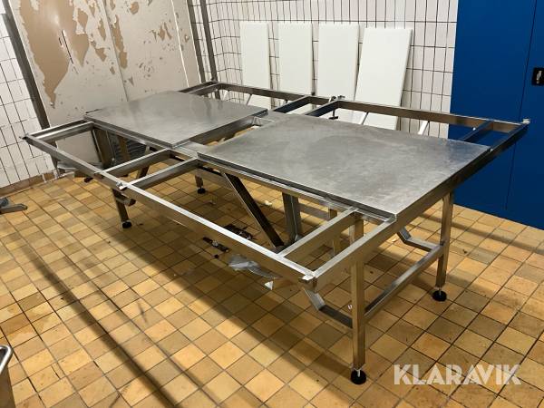 Styckbänk rostfri med löstagbara skivor