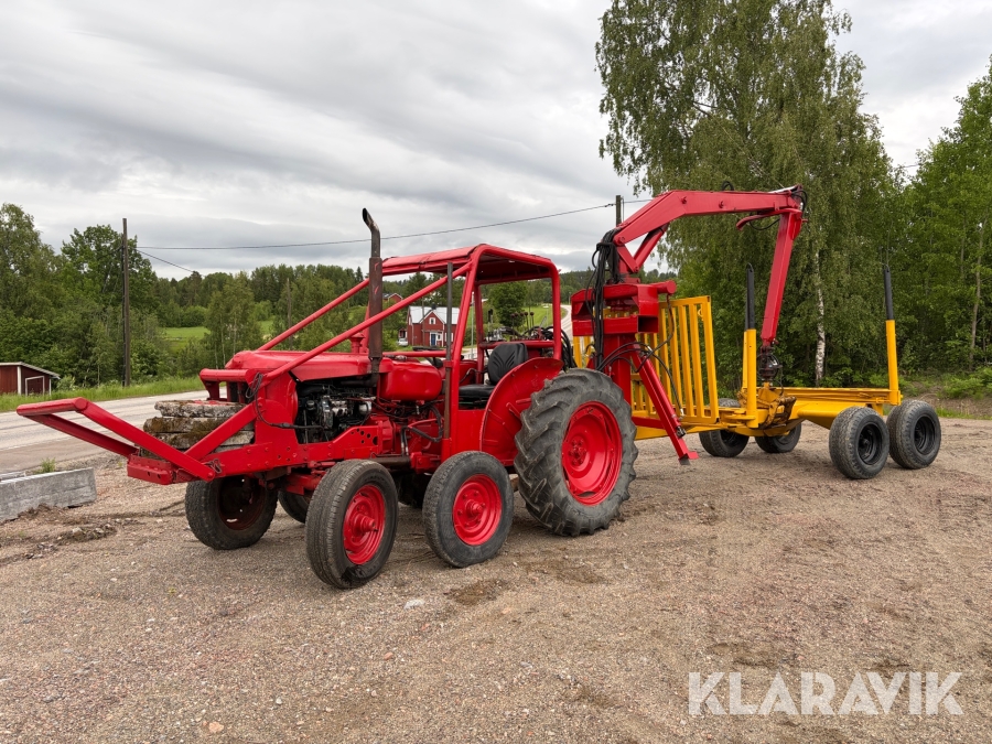 Halvbandare Volvo BM 320 Buster med kran och vagn