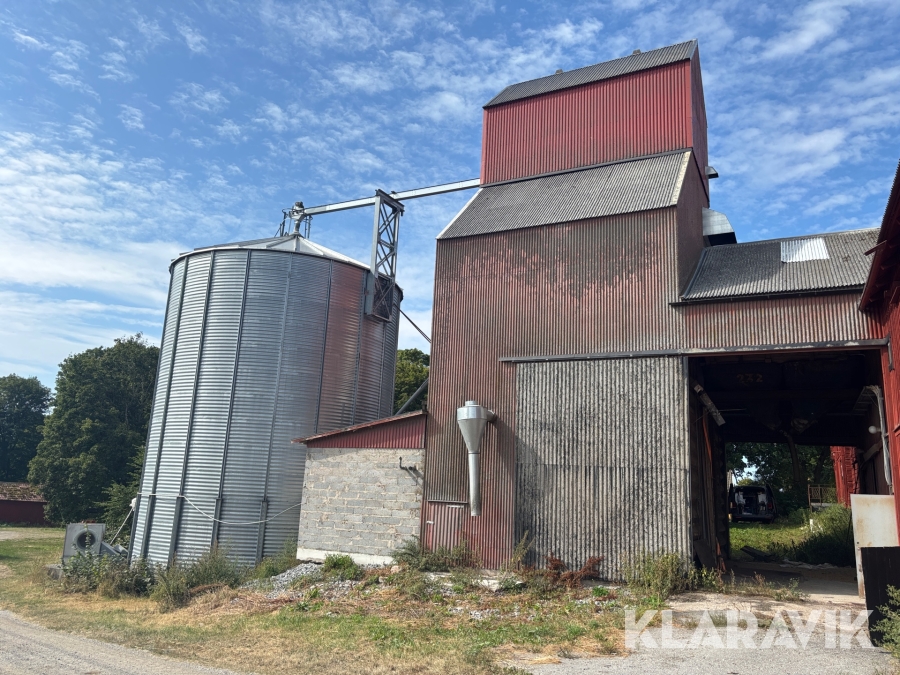 Spannmålstork / anläggning med silo och panna