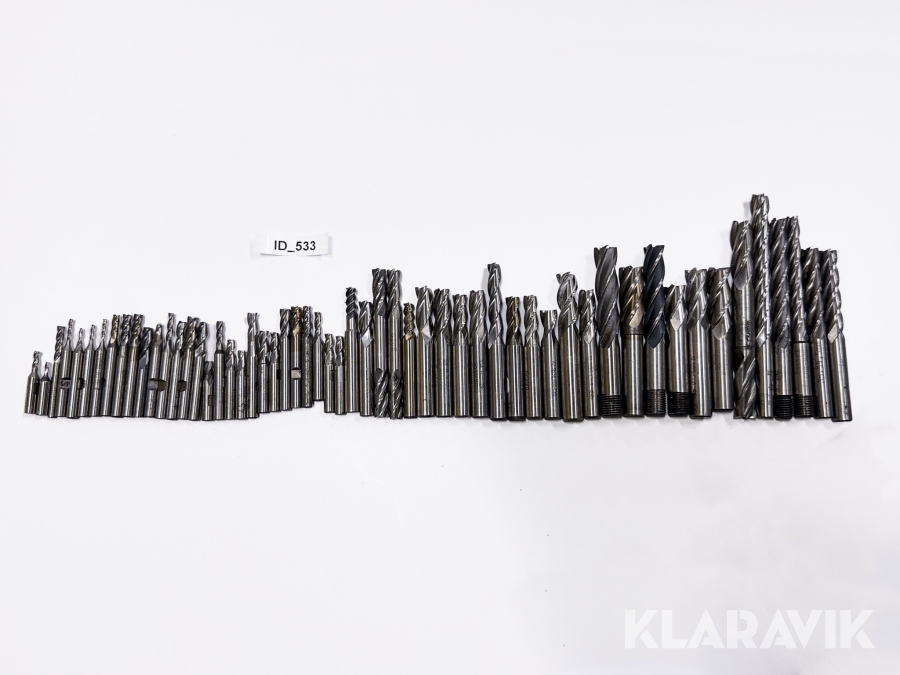 Parti med pinnfräsar, olika dimensioner, Ø2-14 mm, HSS/HSS-cO, 56 st