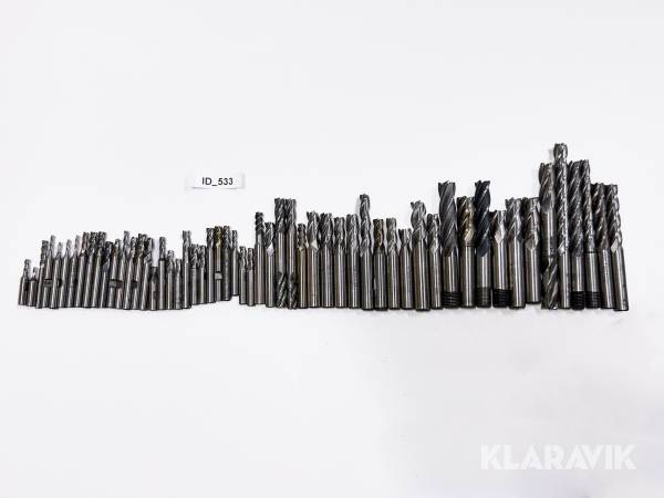 Parti med pinnfräsar, olika dimensioner, Ø2-14 mm, HSS/HSS-cO, 56 st