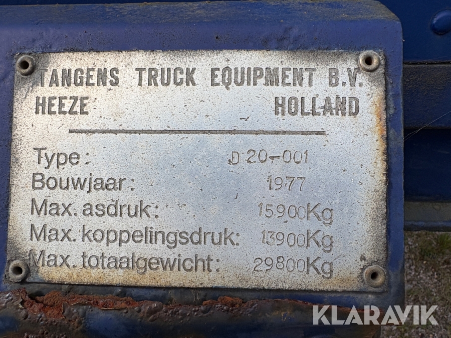 Trailer Tangens Truck D 20-001 med bodel