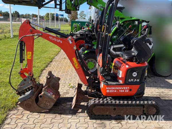 Grävmaskin Kubota U10-5 / 3-skopor / joystick