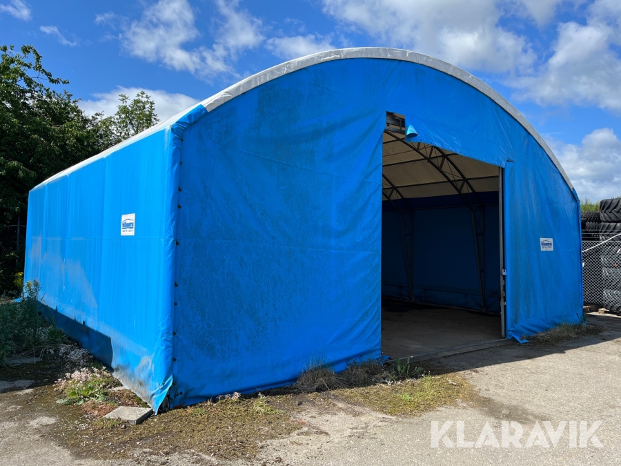 Lagertält Hallbyggarna 10x10 meter med skjutport