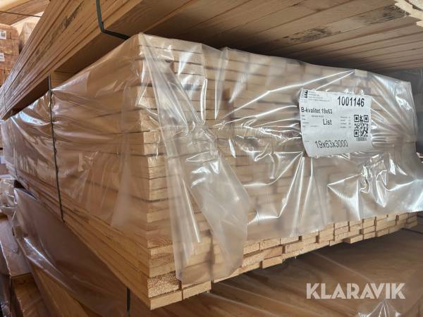 Virke B-kvalitet Horndals Virkesoulet 16x63 kvistfri 1170Lpm