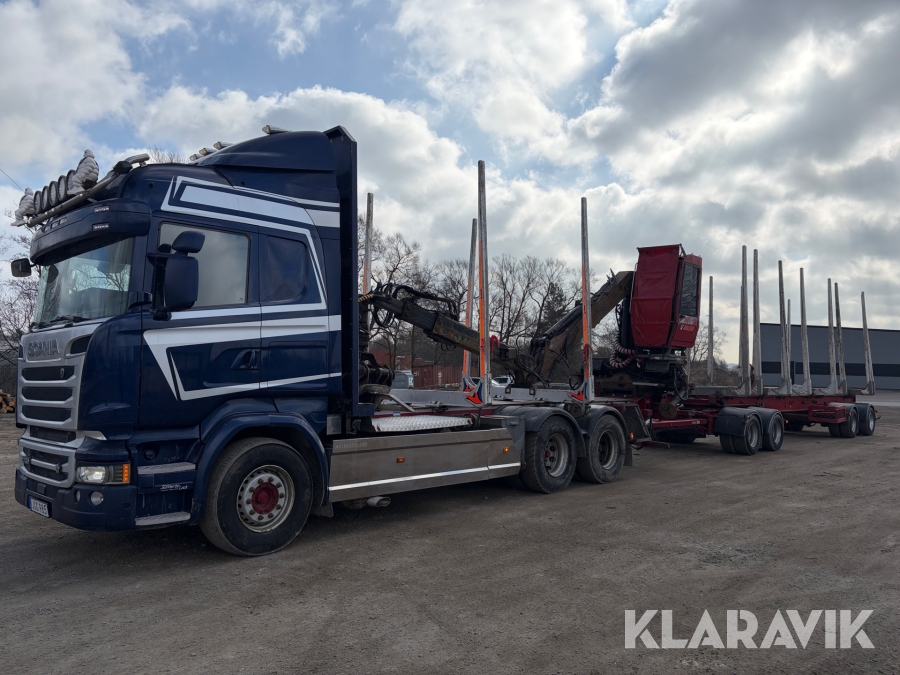 Timmerbil med släp Scania R730