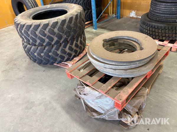 Lantbruksdäck Michelin 15.5R25 2st med fälg