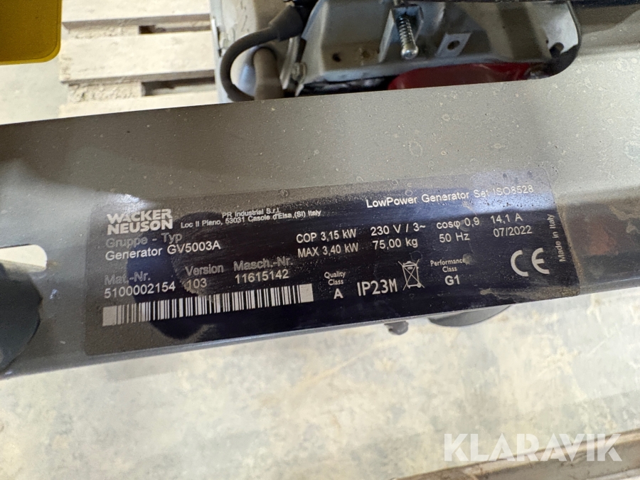Generator/Elverk Wacker Neuson GV5003A