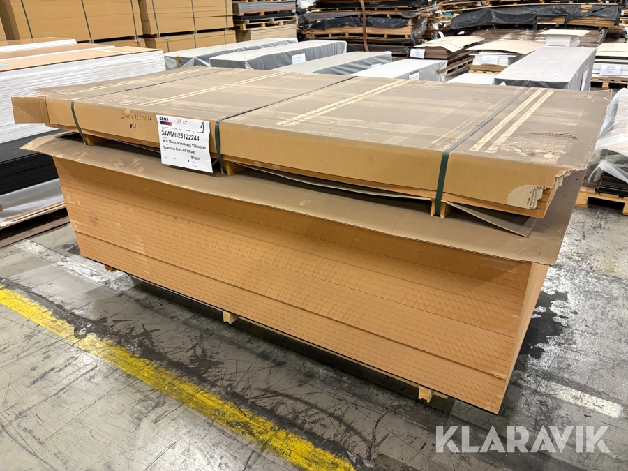 Brandklassad MDF 25mm 1220x2440x25 - 34st