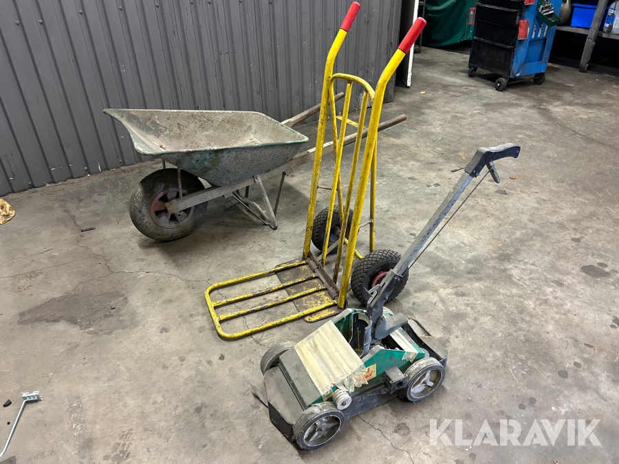 Skottkärra, säck kärra och Markeringsvagnar för linjemålning