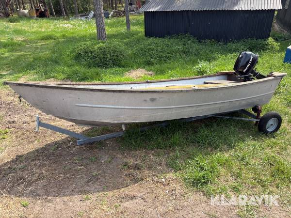 Aluminiumbåt Roslagsbåtar 4m med mercury 4 hp motor & båtvagn