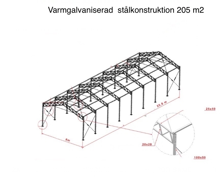 Stålhall/Maskinhall 205m2