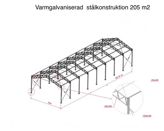 Stålhall/Maskinhall 205m2