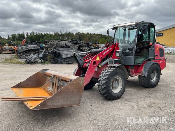 Hjullastare Weidemann 4070 CX100 med skopa och gafflar