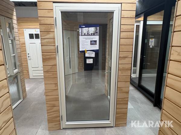 Fönsterdörr helglasad enkeldörr Outline 3-glas trän