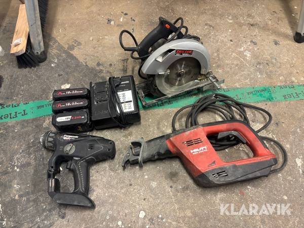 Tigersåg, slagborr och cirkelsåg