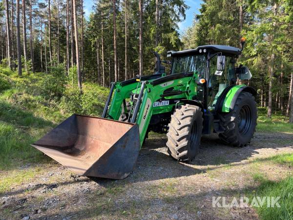 Skogsanpassad Traktor Deutz-Fahr 5105 Keyline med frontlastare och skopa