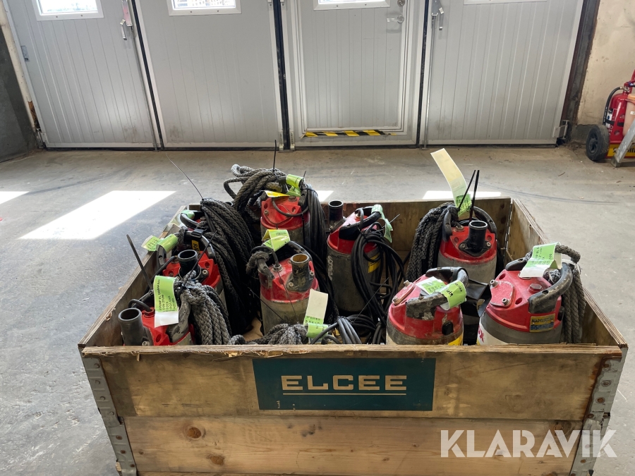 Diverse defekta pumpar Grindex, WackerNeuson Micro, milli, solid, PS2-400
