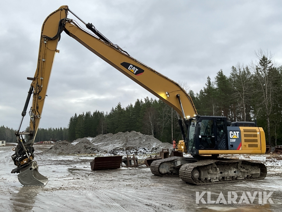 Grävmaskin / långgrävare CAT 330 FLN med grävsystem Leica & många redskap