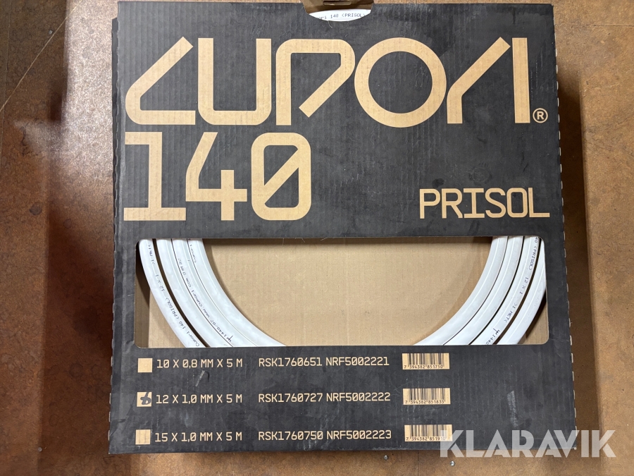 Mjukt kopparrör för VVS-installationer Cupori 140 Prisol. 12x1,0 mm x 5 m. 5 paket