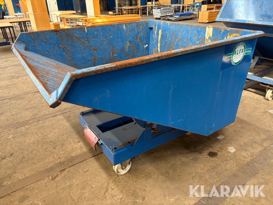 Tippcontainer på hjul & gaffelfickor