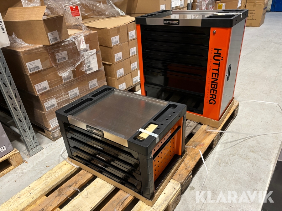 Verktygsvagn & Verktygsskåp med hjul och verktyg Hüttenberg