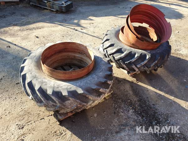 Dubbelmontage till traktor Good Year & Dunlop 18.4-34