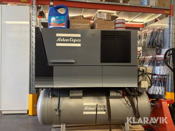 Kompressor Atlas Copco LE 7 med tank, Två servicekit samt olja