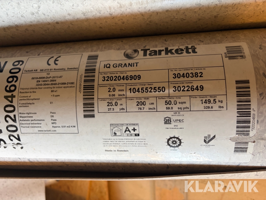 8 rullar Golvmatta Tarkett Blandade sorter