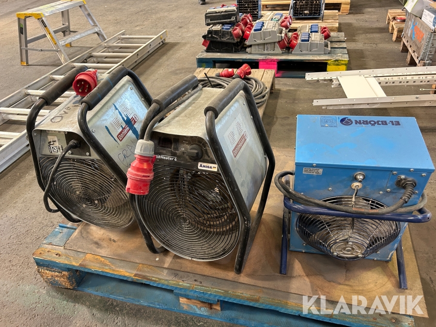 Värmefläktar Elbjörn / Dania Heater 6 & 9 kW 3 st